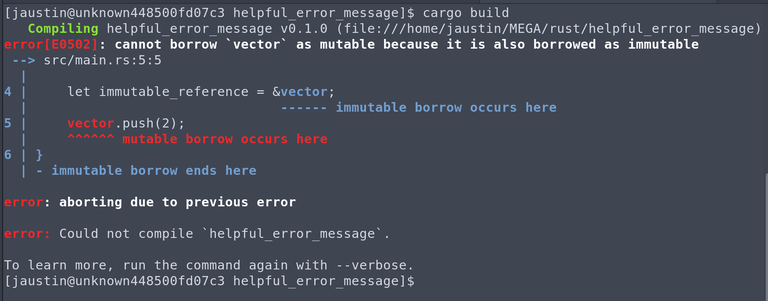 Rust Error Message Example